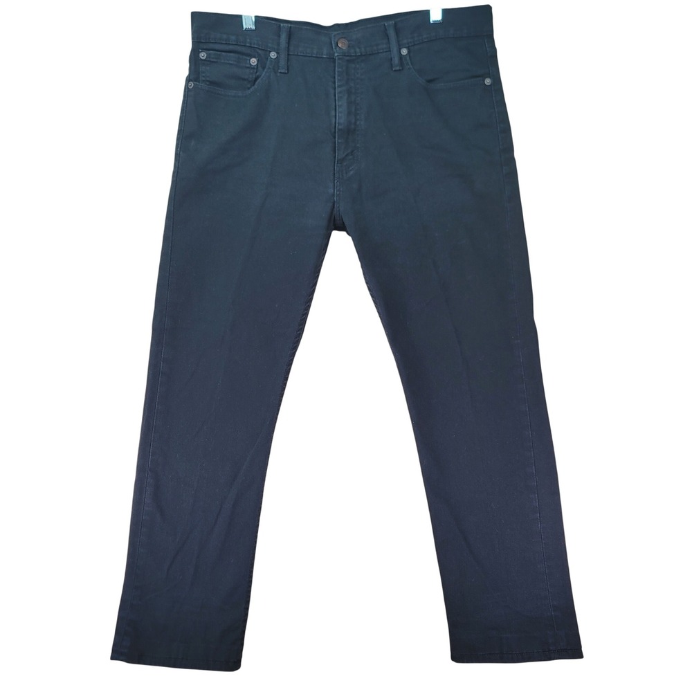 Levi's 513 Slim Straight Pants Mens 36x28 Black Excellent Stretch Twill Jeans